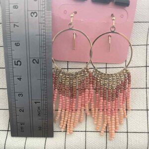 5/$30 Pink beaded chandelier earrings from Mexico